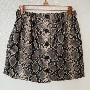 ZARA BASIC Snake Print Button-Front Skirt  size S